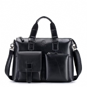 Férfi Válltáskák Distinguished Square Leather Holdall