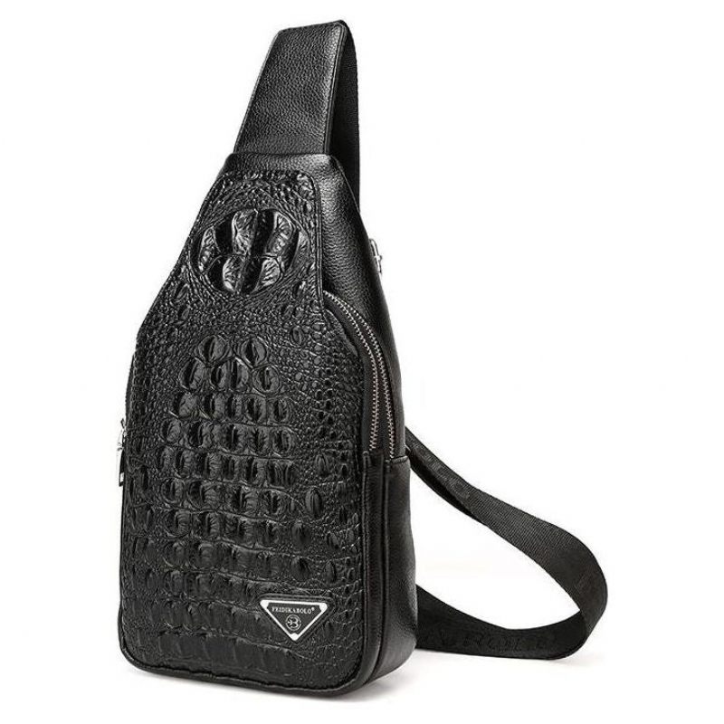 Férfi Válltáskák Egzotikus Croc-print Single Strap Sling Hátizsák