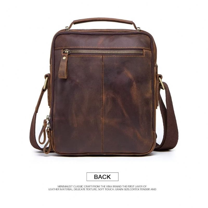 Férfi Válltáskák Elegáns Crazy Horse Bőr Crossbody Táska - Kávé