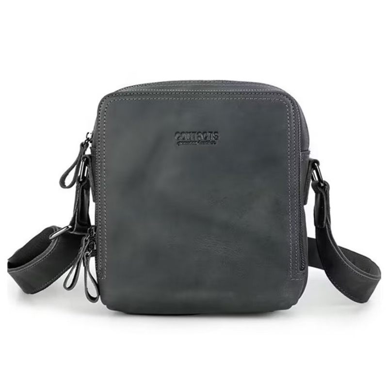 Férfi Válltáskák Elegáns Crazy Horse Bőr Masszív Crossbody Táska - Szürke