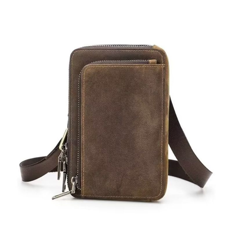 Férfi Válltáskák Elegáns Crazy Horse Bőr Vintage Crossbody Táska