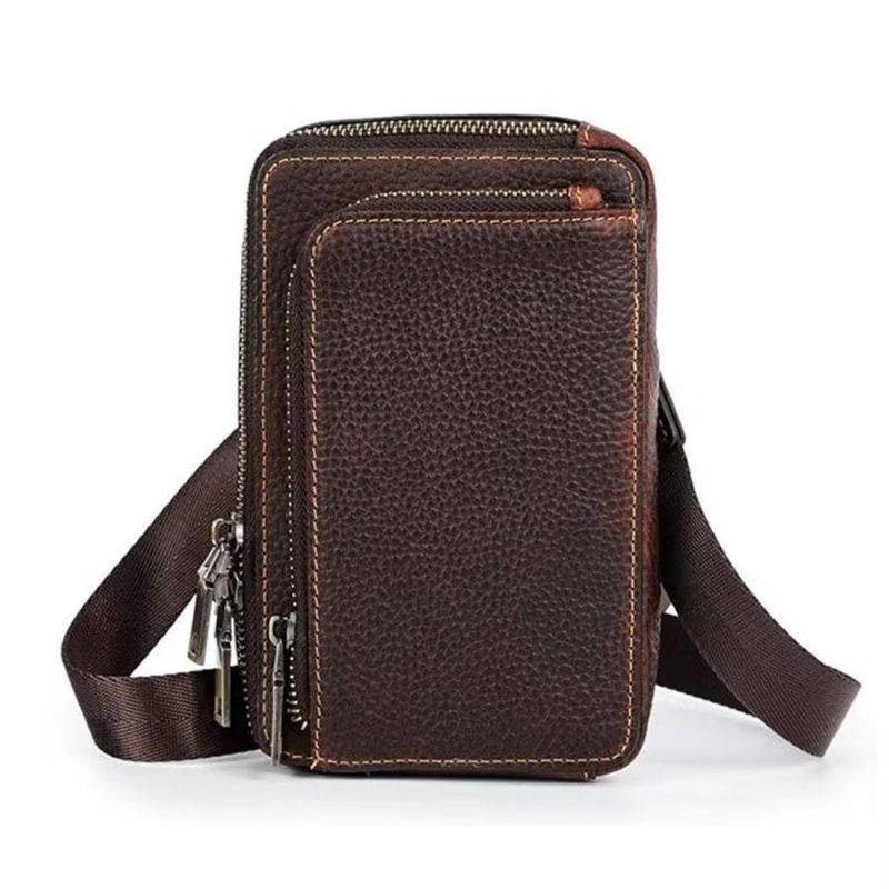 Férfi Válltáskák Elegáns Crazy Horse Bőr Vintage Crossbody Táska - Vörösbarna