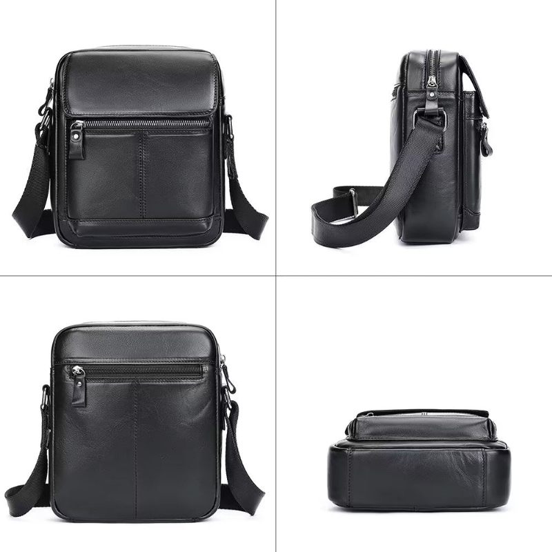 Férfi Válltáskák Luxus Bőr Fülű Rojtos Crossbody Táska - Fekete