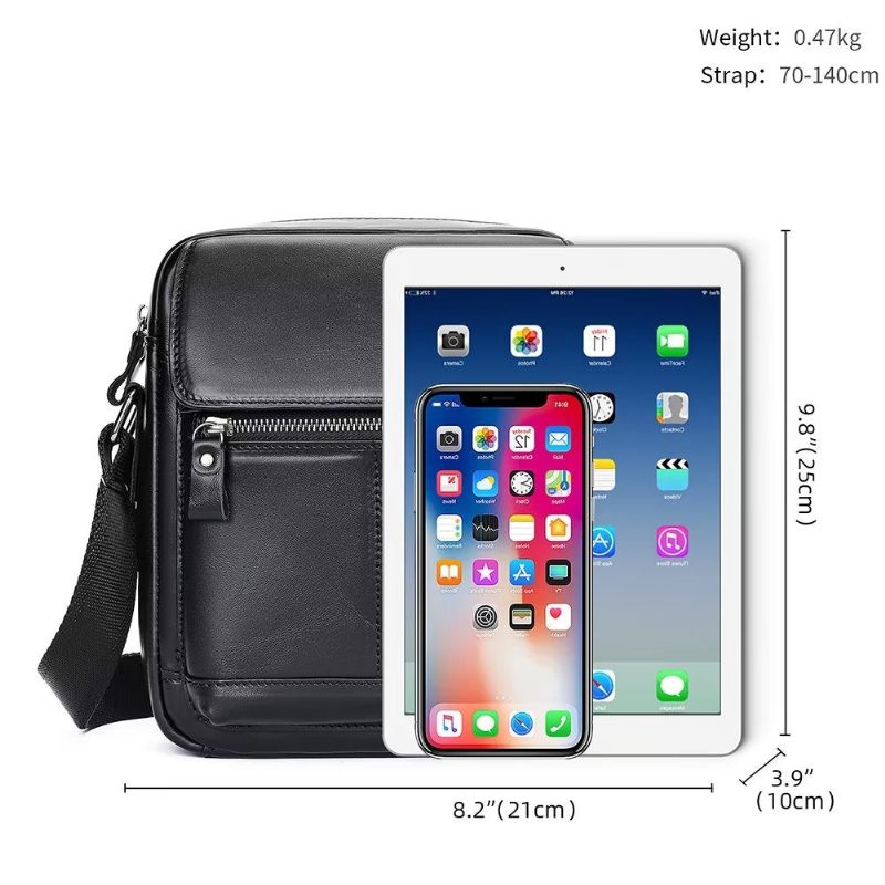 Férfi Válltáskák Luxus Bőr Fülű Rojtos Crossbody Táska - Fekete