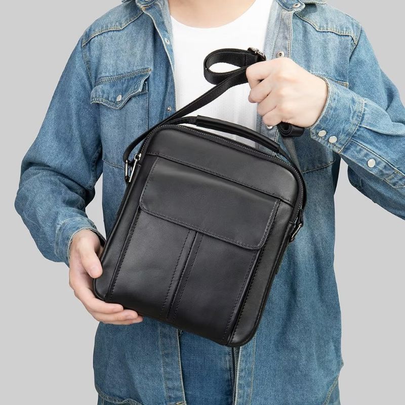 Férfi Válltáskák Luxus Bőr Szárnyas Steppelt Crossbody Táska - Fekete