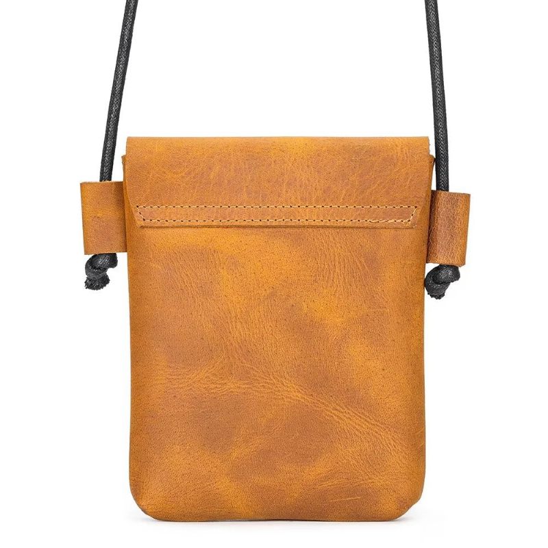 Férfi Válltáskák Luxus Crazy Horse Leather Crossbody Táska - Barna