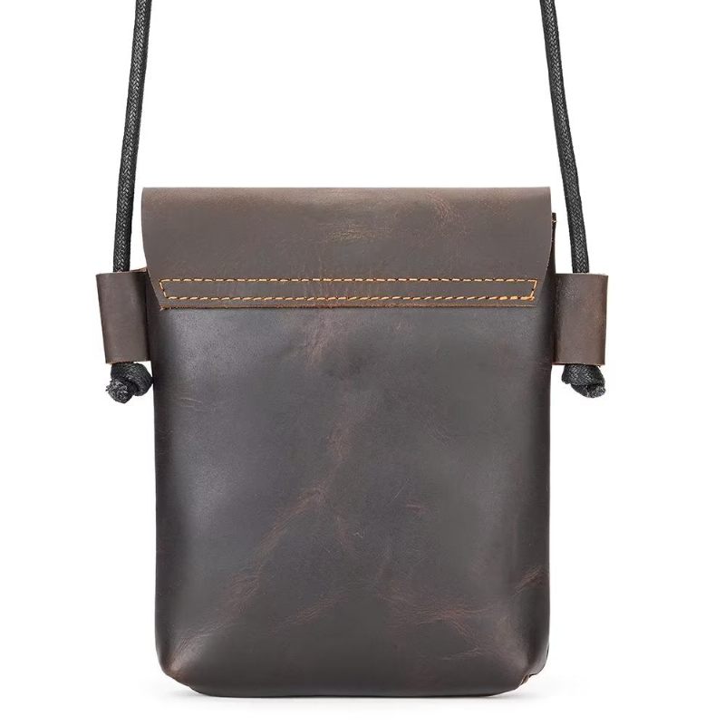 Férfi Válltáskák Luxus Crazy Horse Leather Crossbody Táska - Kávé