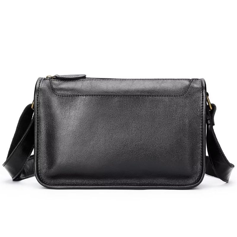 Férfi Válltáskák Luxus Valódi Bőr Flip Klasszikus Crossbody Táska - Fekete