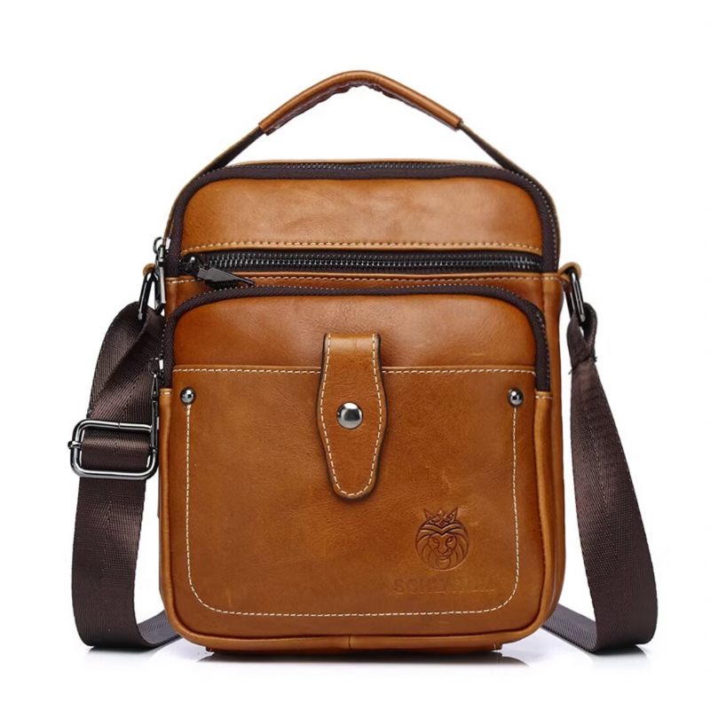 Férfi Válltáskák Majestic Journey Leather Holdall - Fekete