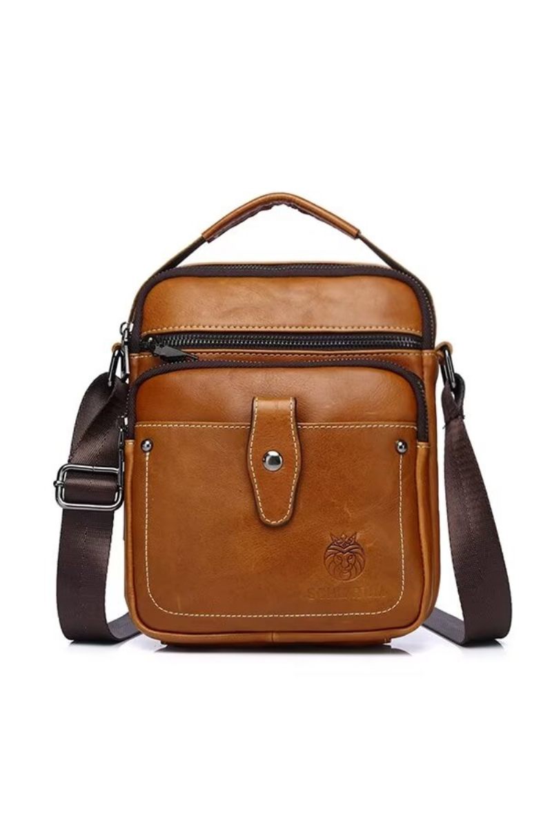 Férfi Válltáskák Majestic Journey Leather Holdall - Fekete