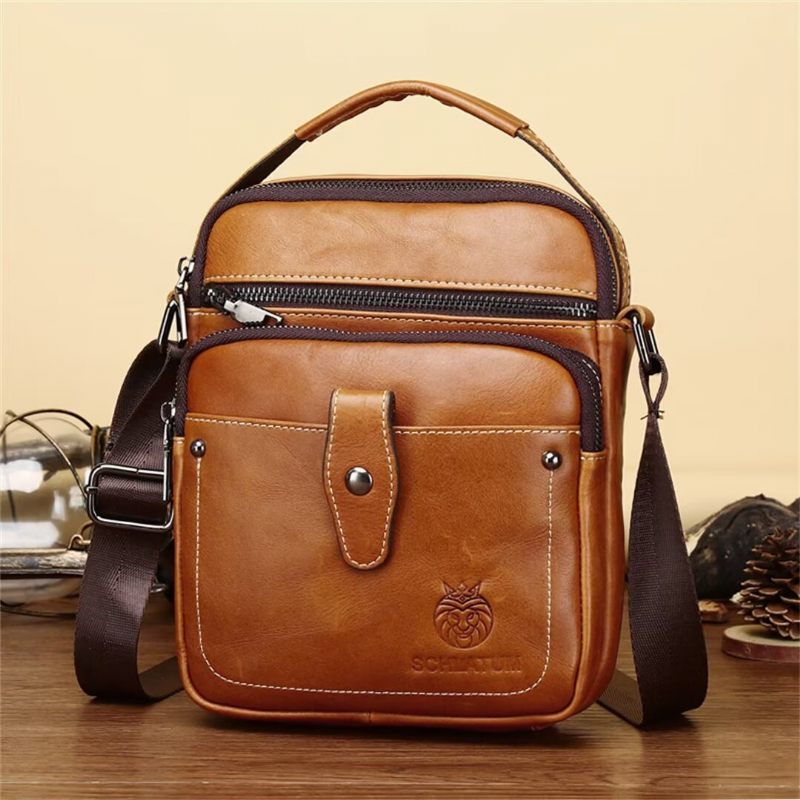 Férfi Válltáskák Majestic Journey Leather Holdall - Fekete