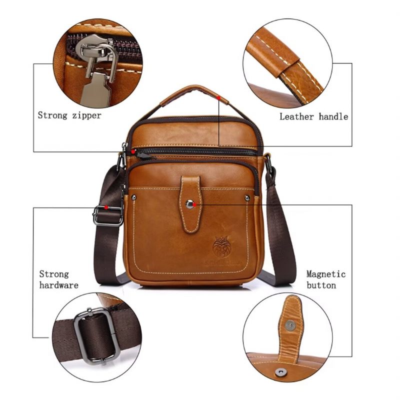 Férfi Válltáskák Majestic Journey Leather Holdall - Fekete