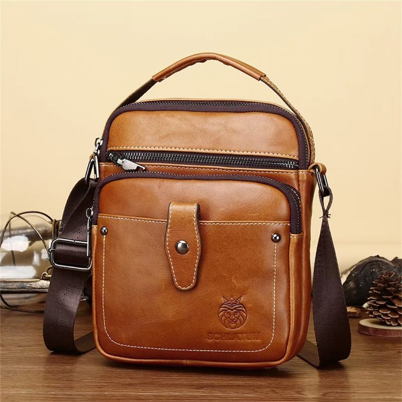 Férfi Válltáskák Majestic Journey Leather Holdall - Fekete