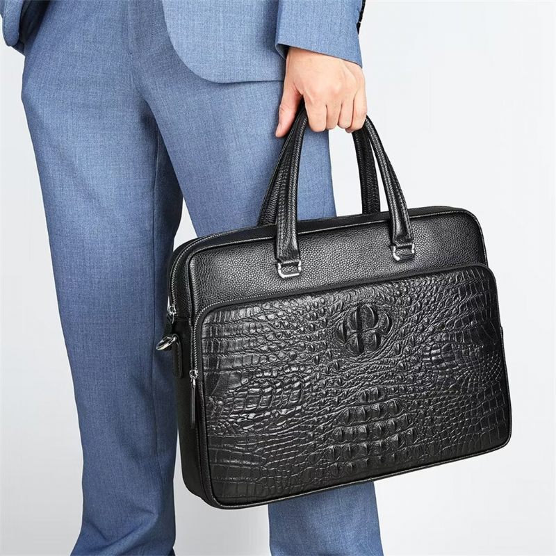 Férfi Válltáskák Pinnacle Prestige Alligator Tote - Fekete