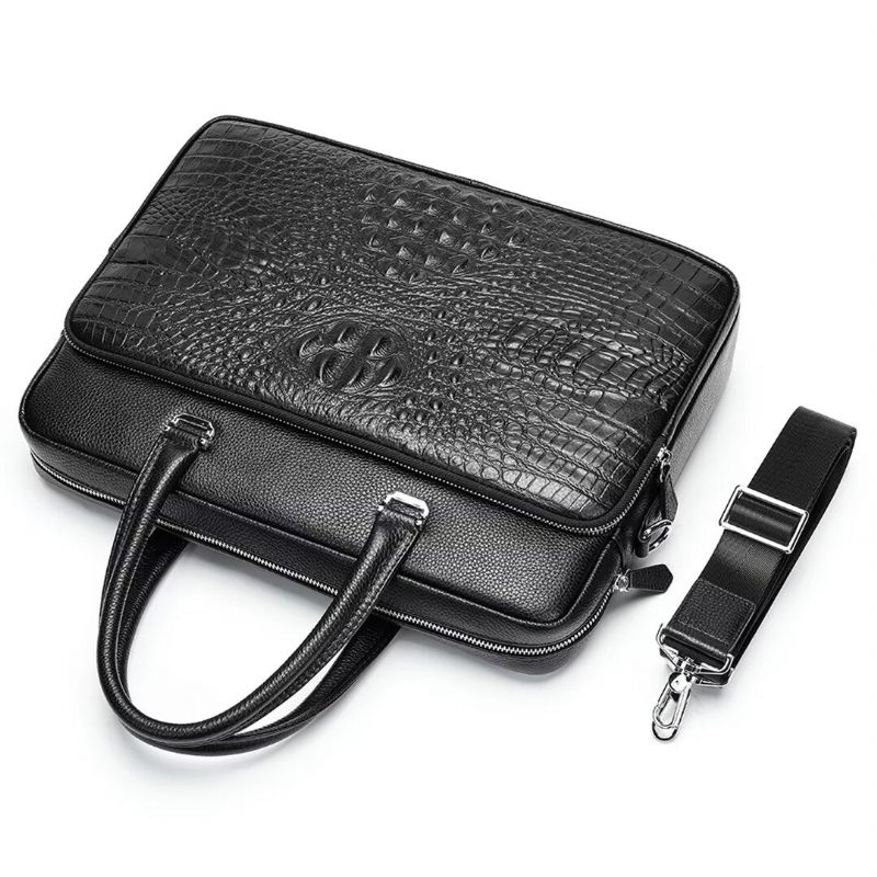 Férfi Válltáskák Pinnacle Prestige Alligator Tote - Fekete