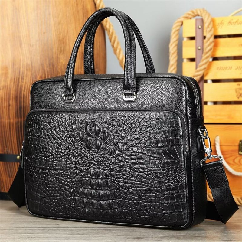 Férfi Válltáskák Pinnacle Prestige Alligator Tote - Fekete