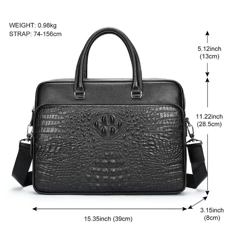 Férfi Válltáskák Pinnacle Prestige Alligator Tote - Fekete